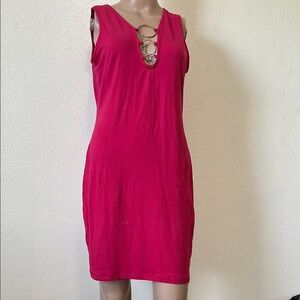 Say what?- Elegant Pink Sleeveless Dress